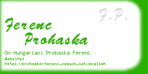 ferenc prohaska business card